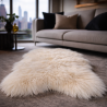 Tapis en peau de mouton islandaise blanc crème | Tapis de luxe en peau de mouton naturelle