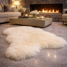 Tapis en peau de mouton naturelle | Tapis en pure laine | Tapis en peau de mouton couleur crème