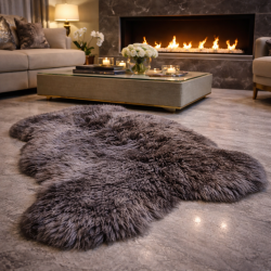 Chocolate Brown Sheepskin | Pure Wool Sheepskin Rugs | Brown Wool Rug