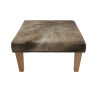 Tabouret carré moyen en cuir de vachette | Tabouret carré beige moucheté