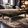 Repose-pieds extra large en cuir de vachette beige foncé | Repose-pieds extra large en cuir de vachette