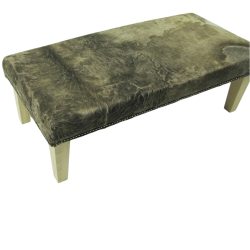 Repose-pieds extra large en cuir de vachette beige foncé | Repose-pieds extra large en cuir de vachette