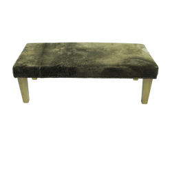 Repose-pieds extra large en cuir de vachette beige foncé | Repose-pieds extra large en cuir de vachette