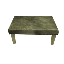 Large Beige/Gold Mottled Cowhide Footstool | Real Cow Hide Ottoman