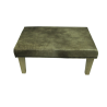 Grande poggiapiedi in pelle di mucca maculata beige/oro | Pouf in vera pelle di mucca