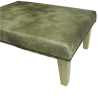Large Beige/Gold Mottled Cowhide Footstool | Real Cow Hide Ottoman