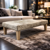 Extra Large Beige Cowhide Footstool | Extra Large Cow Hide Footrest
