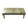 Extra Large Beige Cowhide Footstool | Extra Large Cow Hide Footrest