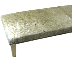 Repose-pieds extra large en cuir de vachette beige | Repose-pieds extra large en cuir de vachette