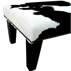 Sgabello in Pelle di Mucca Piccolo Bianco e Nero | Sgabello in Pelle di Mucca Piccolo
