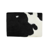 Petit repose-pieds en cuir de vachette noir et blanc | Petit repose-pieds en cuir de vachette