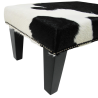 Petit repose-pieds en cuir de vachette noir et blanc | Petit repose-pieds en cuir de vachette