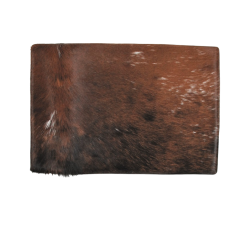 Small Brown Speckled Cowhide Footstool | Small Brindle Hide Footstool