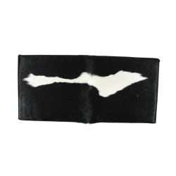 Extra Large Black & White Footstool | Rectangular Cow Hide Foot Stool