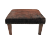 Braun Brindle Mittelgroßer Kuhfell-Fußhocker | Echter brauner Kuhfell-Ottoman