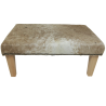 Grande Pouf in Pelle di Mucca Beige/Crema Tigrato | Vero Pouf in Pelle di Mucca
