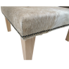 Tabouret carré moyen en cuir de vachette | Tabouret carré beige et blanc