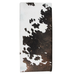 Extra Large Brown & White Cowhide Footstool | Real Cow Hide Foot Stool