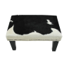 Small Black and White Cowhide Footstool | Small Cow Hide Foot Stool
