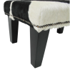 Petit repose-pieds en cuir de vachette noir et blanc | Petit repose-pieds en cuir de vachette