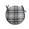 Coussins de chaise ronds en denim à carreaux Highland Check | Coussins de chaise ronds à carreaux tartan