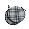 Cuscini per sedie rotondi in denim a quadri Highland | Cuscini rotondi per sedie in tartan