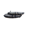 Coussins de chaise ronds en denim à carreaux Highland Check | Coussins de chaise ronds à carreaux tartan