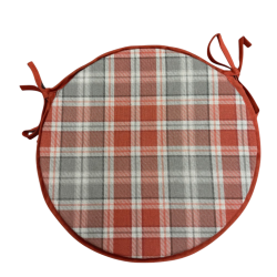 Highland Check Autumn Round Bistro Seat Pads | Tartan Round Chair Pads