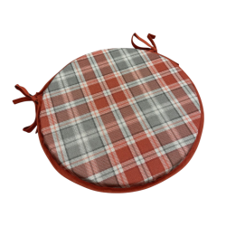 Highland Check Herfst Ronde Bistro Stoelkussens | Tartan Ronde Stoelkussens
