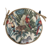 Round Bistro Natural Rainforest Tapestry Seat Pads | Round Chair Pads