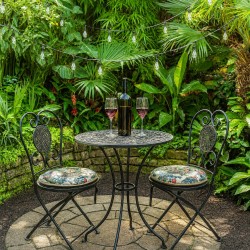 Round Bistro Natural Rainforest Tapestry Seat Pads | Round Chair Pads