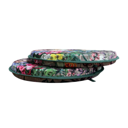 Luxury Floral Velvet Round Seat Pads | Circular Velvet Chair Pads
