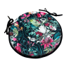 Coussins de chaise ronds en velours tropical pour bistro | Coussins de chaise circulaires en velours