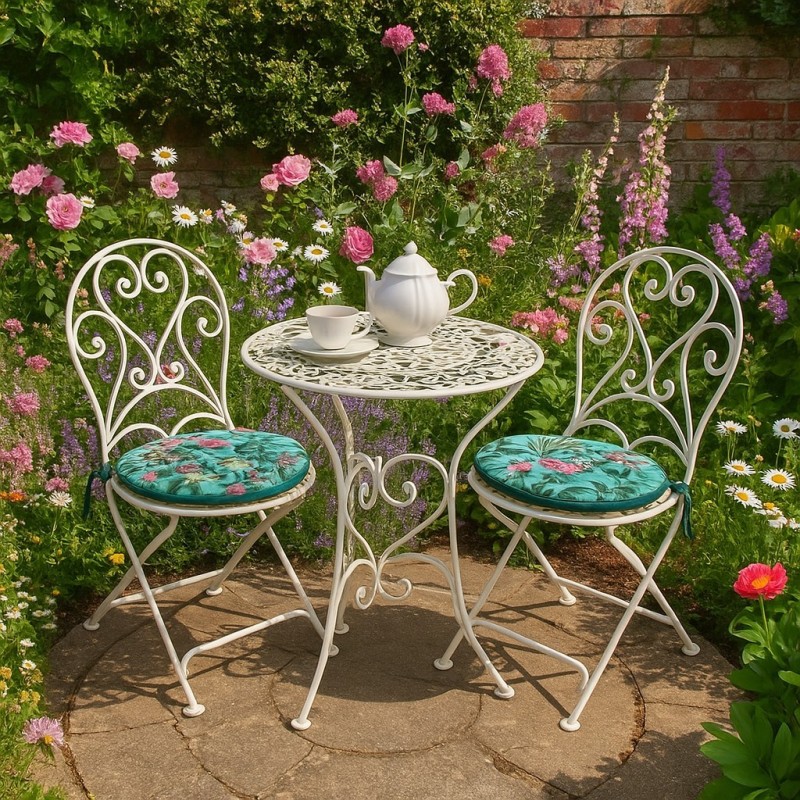 Velvet Tranquillity Round Bistro Seat Pads | Circular Velvet Chair Pads