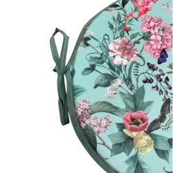 Velvet Tranquillity Round Bistro Seat Pads | Circular Velvet Chair Pads
