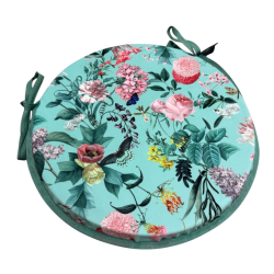 Velvet Tranquillity Round Bistro Seat Pads | Circular Velvet Chair Pads
