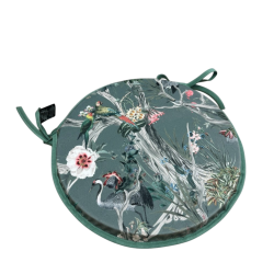 Velvet Chinoiserie Ronde Bistro Stoelkussens | Ronde Fluwelen Stoelkussens