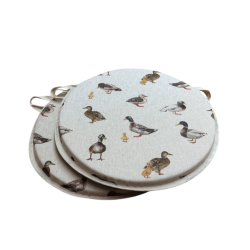 Coussins de siège ronds motif canard colvert | Coussins de chaise circulaires motif canard
