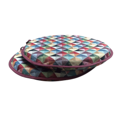 Coussins de chaise ronds de style bistro Big Holland en tapisserie | Coussins de siège ronds de style bistro