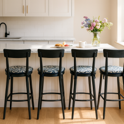 Round Bistro Willow Bough Ebony Tapestry Seat Pads | Bistro Seat Pads