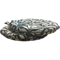 Coussins de siège ronds de style bistro, motif branches de saule et tapisserie d'ébène | Coussins de siège de style bistro
