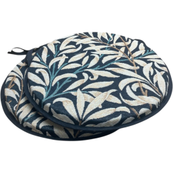Round Bistro Willow Bough Ebony Tapestry Seat Pads | Bistro Seat Pads