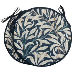 Round Bistro Willow Bough Ebony Tapestry Seat Pads | Bistro Seat Pads