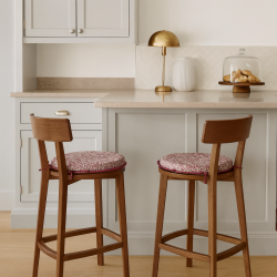 Round Bistro Snakeshead Crimson Seat Pads | Patterned Bistro Seat Pads