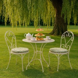 Green Leaves Round Bistro Seat Pads | Round Leaf Design Seat Pads |