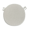 White Stripe Round Bistro Seat Pads | Striped Round Bistro Chair Pads |