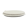 White Stripe Round Bistro Seat Pads | Striped Round Bistro Chair Pads |