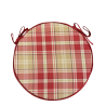 Rode Highland Check Ronde Bistro Stoelkussens | Rode Tartan Ronde Stoelkussens