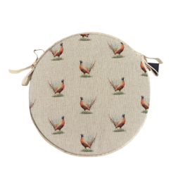 Small Pheasant Round Bistro Seat Pads | Pheasant Round Chair Pads |