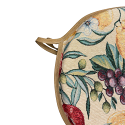 Runde Bistro-Sitzkissen mit Naturfrüchte-Tapisserie | Runde Frucht-Stuhlkissen